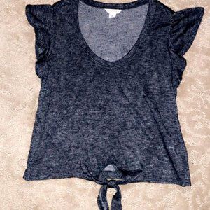 AEROPOSTALE- Gray Tie Knot Tee